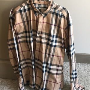 Burberry Long Sleeve Check Stretch Cotton Shirt